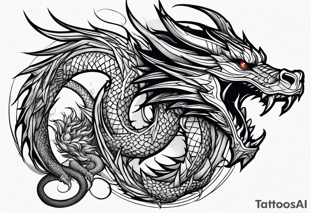 Dragon double tattoo idea