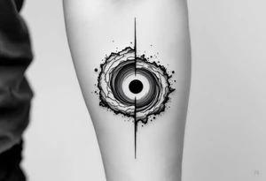 2 different worlds on both sides of a black hole tattoo idea