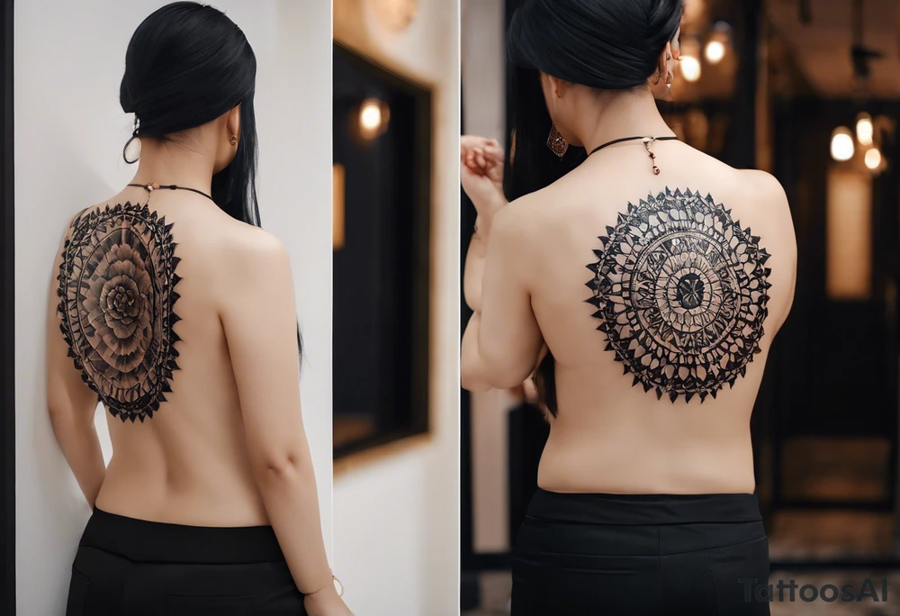 I want a tatoo on my back to show my life journey with a minimalist style. 
. Until January 9,2023, at the age of 45, my life was dark, painful, and repeating patterns of unimaginable trauma and abuse. On January 9, 2023, my current abuser was going to kill me. I had excepted my fate and was ready for it all to stop. However, in a second of time, I chose to live and escaped. After a year a healing my inner child, facing my inner demons and heavy shadow work, my inner child and I found our self worth. We've learned to love and except all that we are, and see the world with fresh eyes. The world is so colorful now. Energies surround us. We are no longer in constant survival mode, and we will spend every second we have left living. tattoo idea