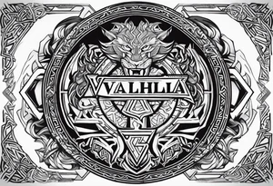 Valhalla  sword shield axe Valknut  dragon lion tattoo idea