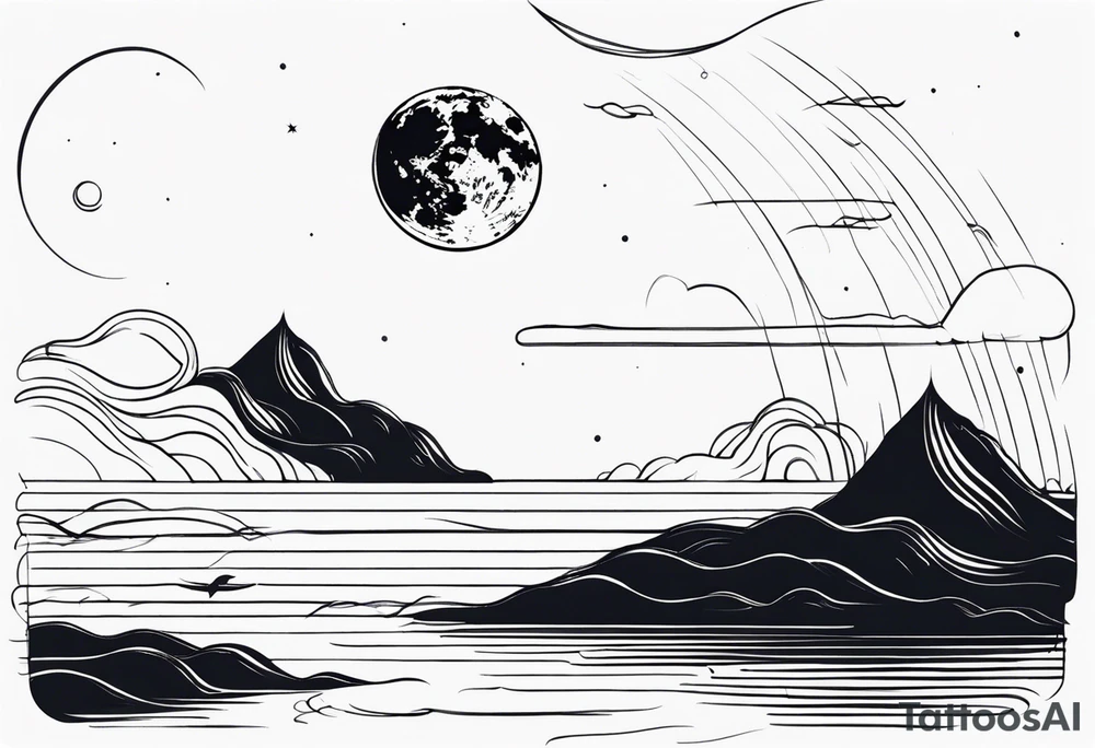 something with the moon and ocean very simple tattoo idea something with the moon and ocean very simple tattoo idea