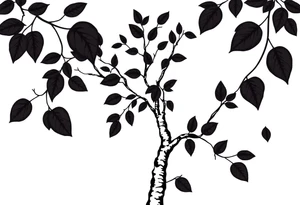 birch tree with dark coloured leaves tattoo idea
