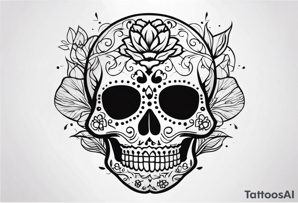 Day of dead skull with smoke around it tattoo idea