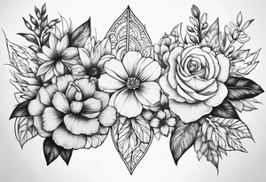Tiny florals on shoulders tattoo idea