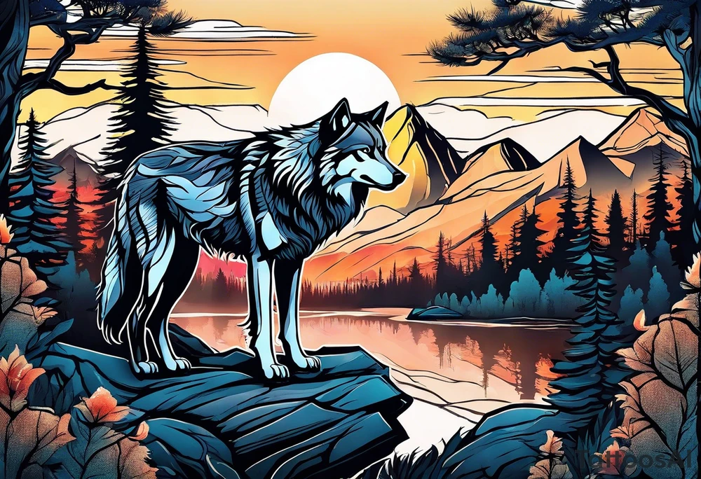 Mountains
Wolf
Forest
Sunset tattoo idea