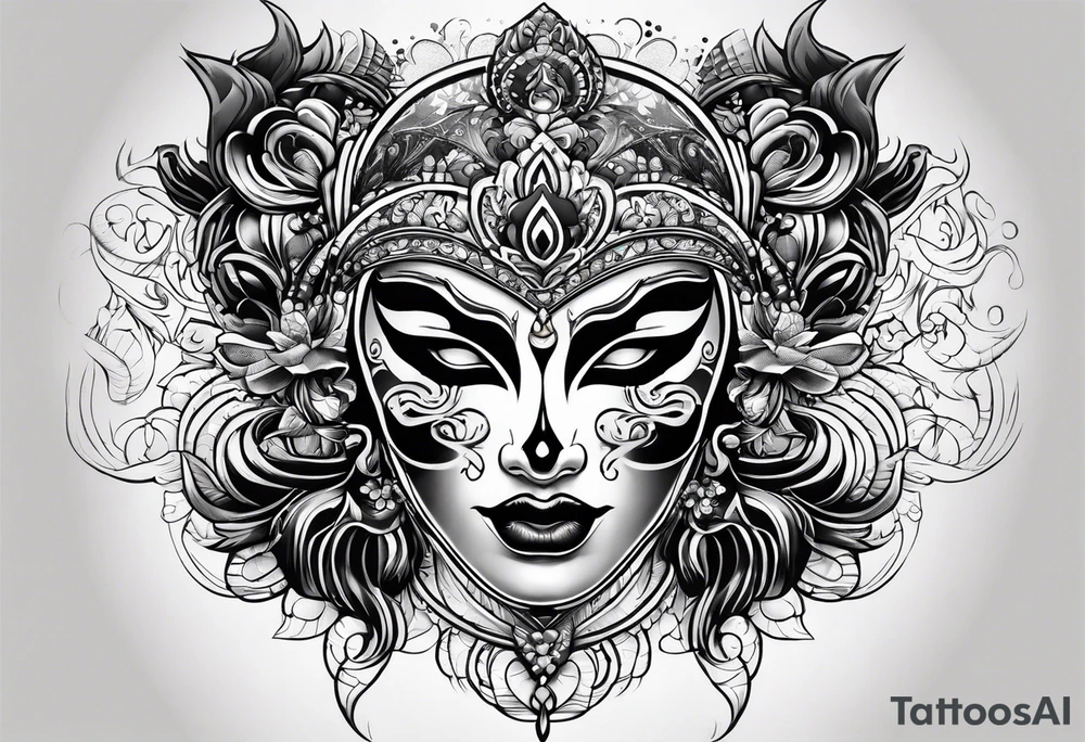 Flip face mask tattoo idea