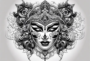 Flip face mask tattoo idea