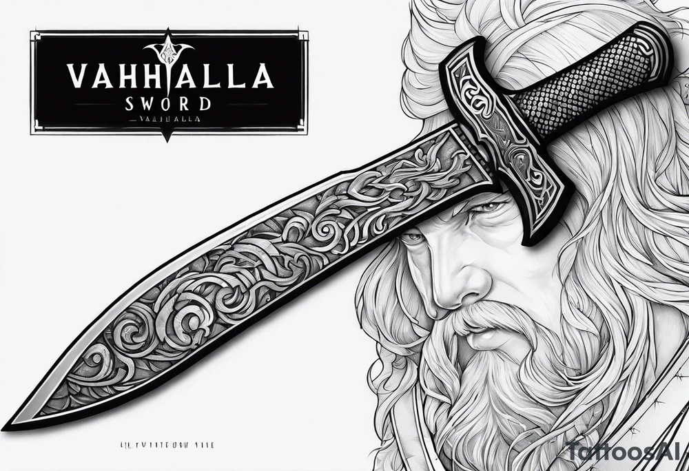 Valhalla sword axe tattoo idea