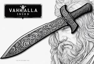 Valhalla sword axe tattoo idea