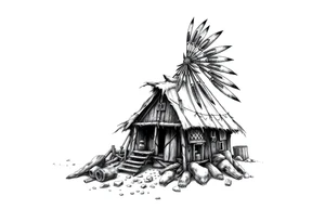 Native American settlement tattoo idea