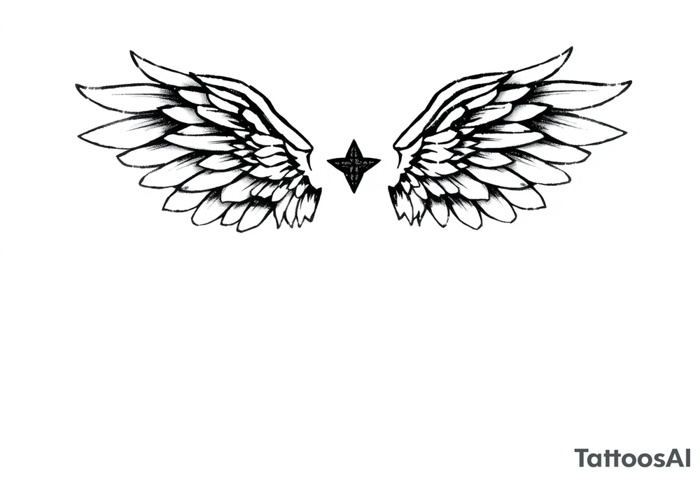 Angel wings memorial tattoo idea