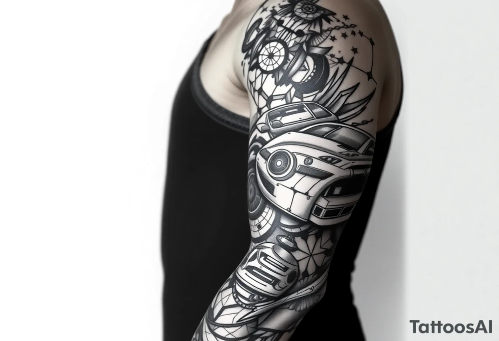 Something about Crohn disease,loving rock music and cult movies, loving japanese sport cars tattoo idea