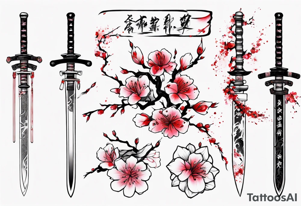 Shogun swords Sakura blood tattoo idea