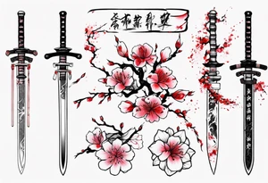 Shogun swords Sakura blood tattoo idea