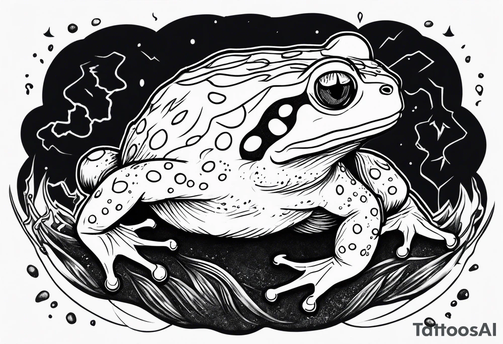 A toad in a thunderstorm tattoo idea