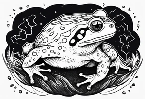 A toad in a thunderstorm tattoo idea