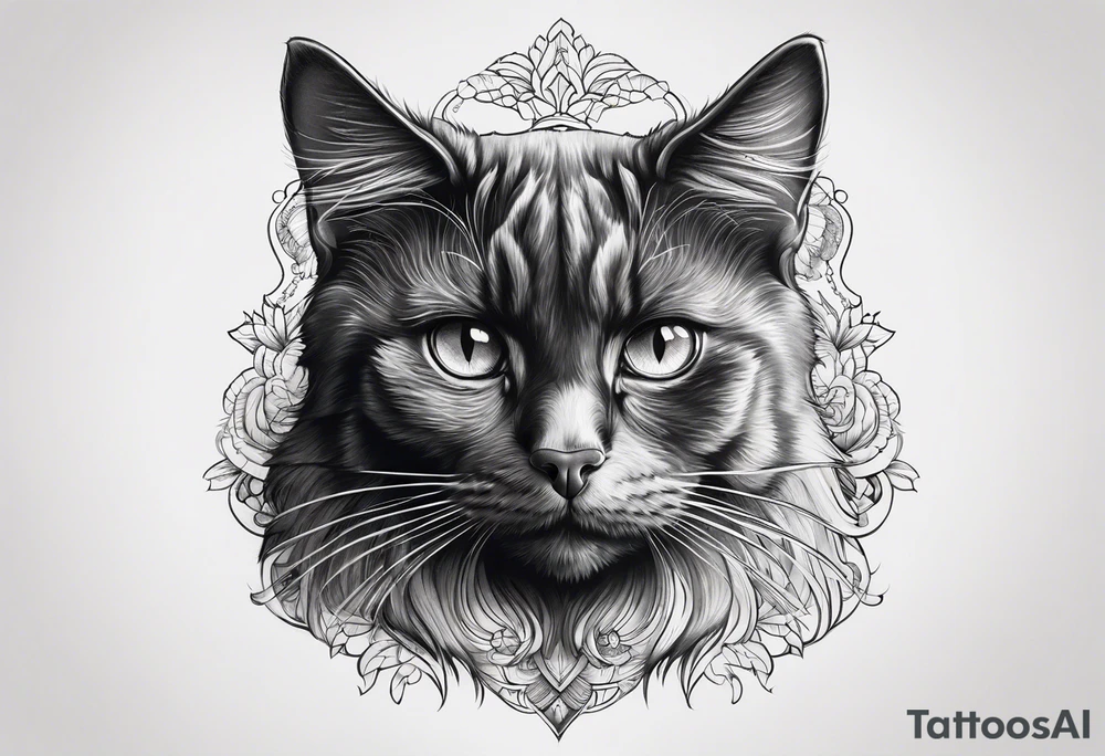 Black cat tattoo idea