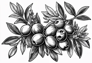 An olive branch with a thornvine tattoo idea