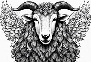 black sheep with angel wings no horns tattoo idea