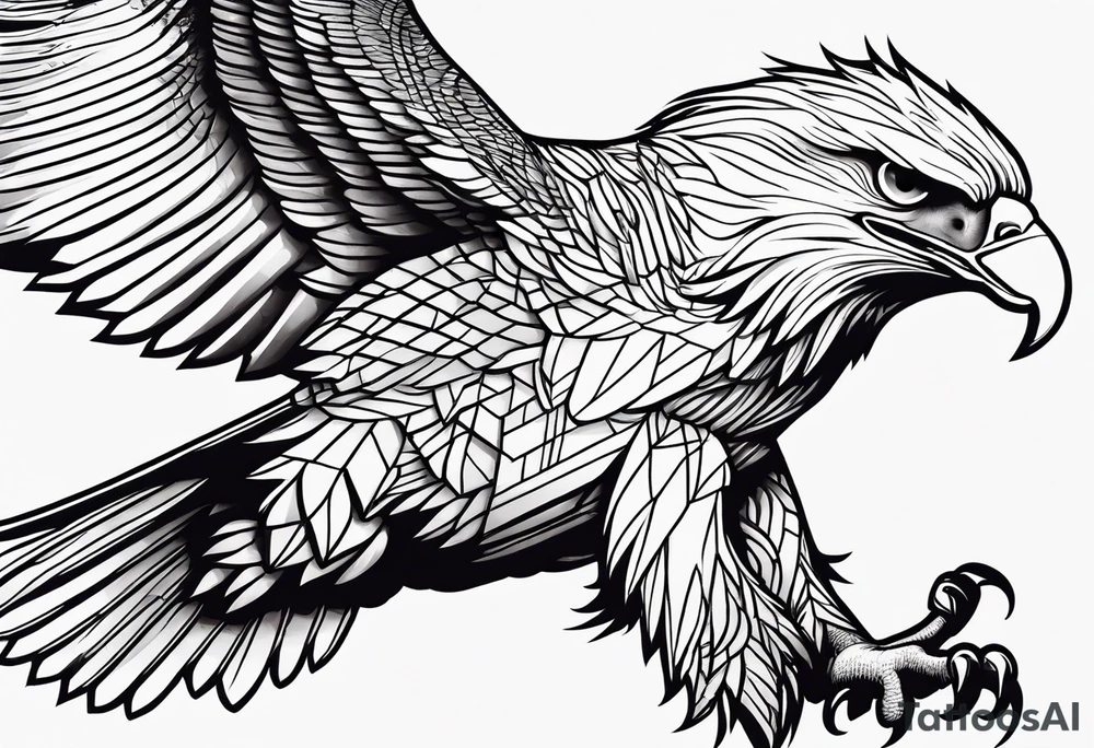 eagle full body fly tattoo idea