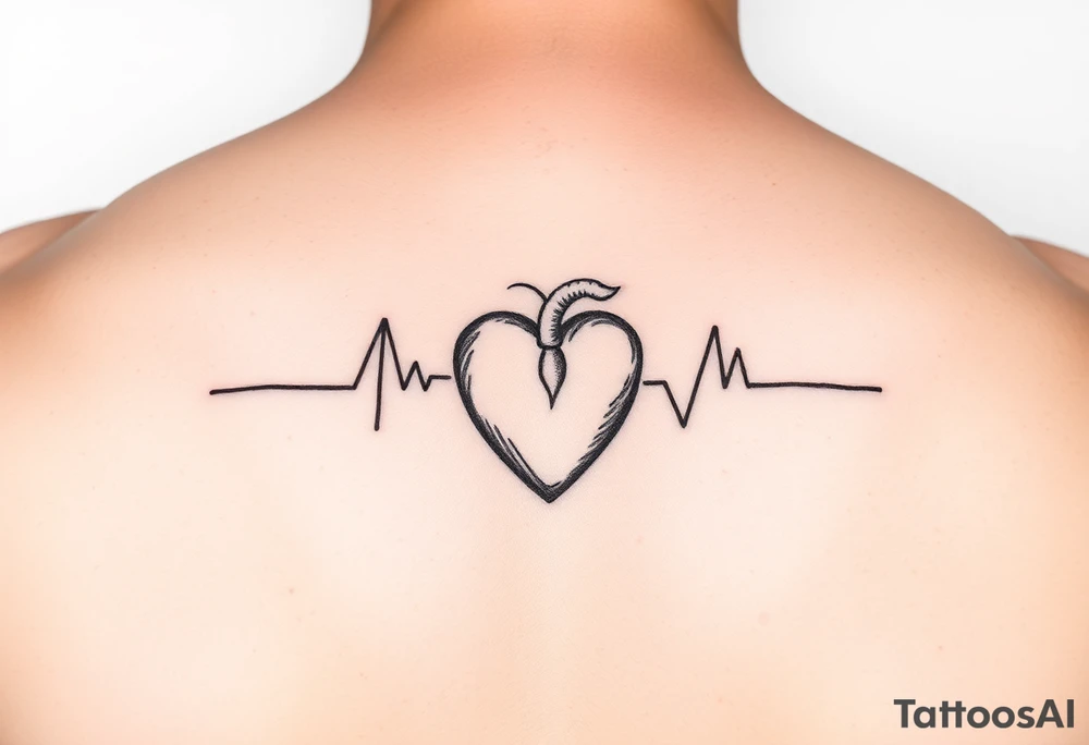 Small Heart beat with date of birth and date of death tattoo idea