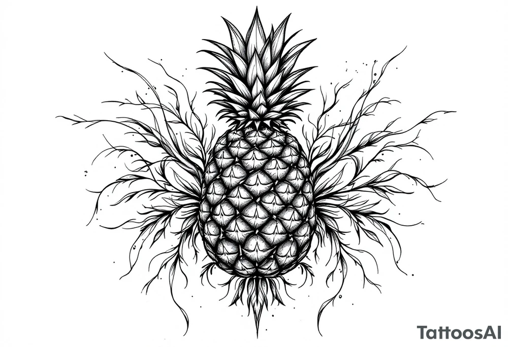 Crown pineapple vagina tattoo idea