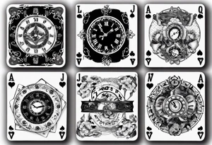 4 cartes poker
Une vieille horloge tattoo idea