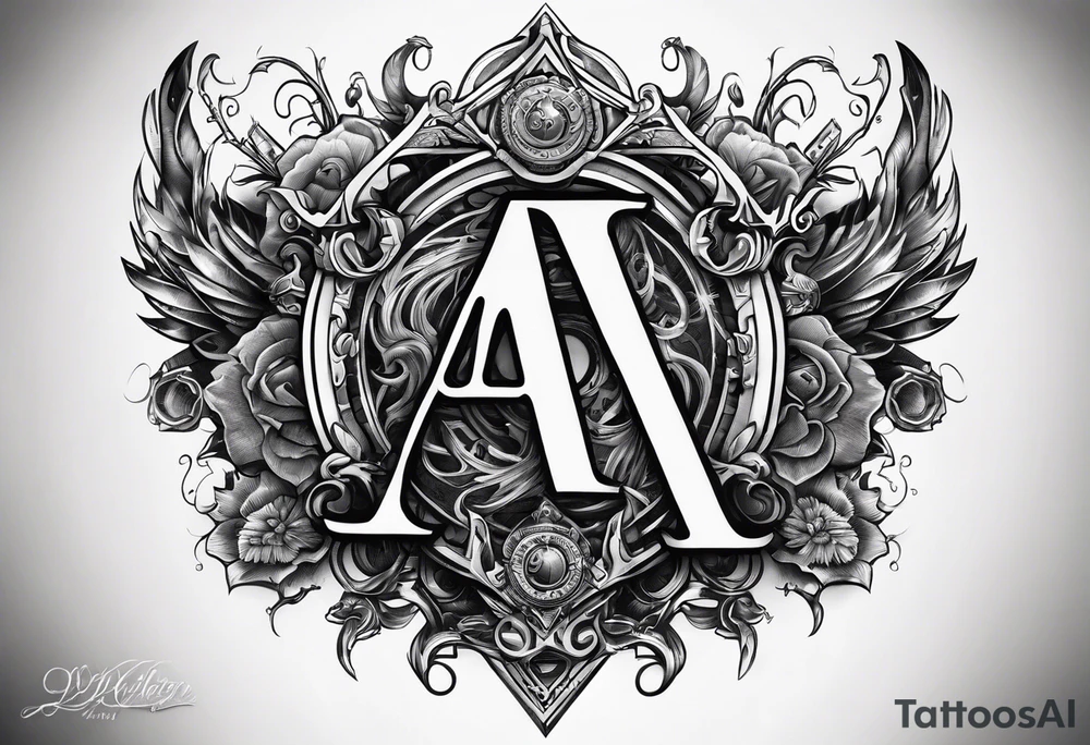 the letters A W R tattoo idea