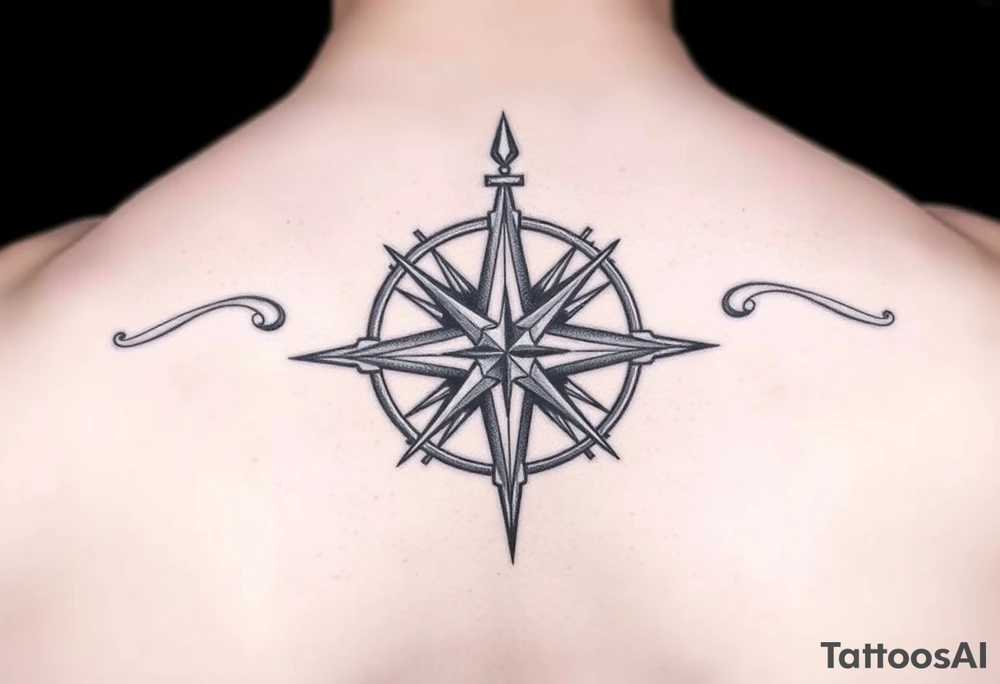 Compass rose tattoo idea