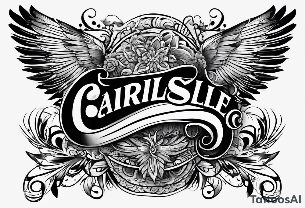 CARLISLE spelled out in cursive tattoo idea