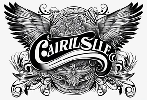 CARLISLE spelled out in cursive tattoo idea
