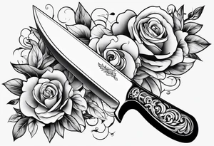 simple chef knife tattoo idea