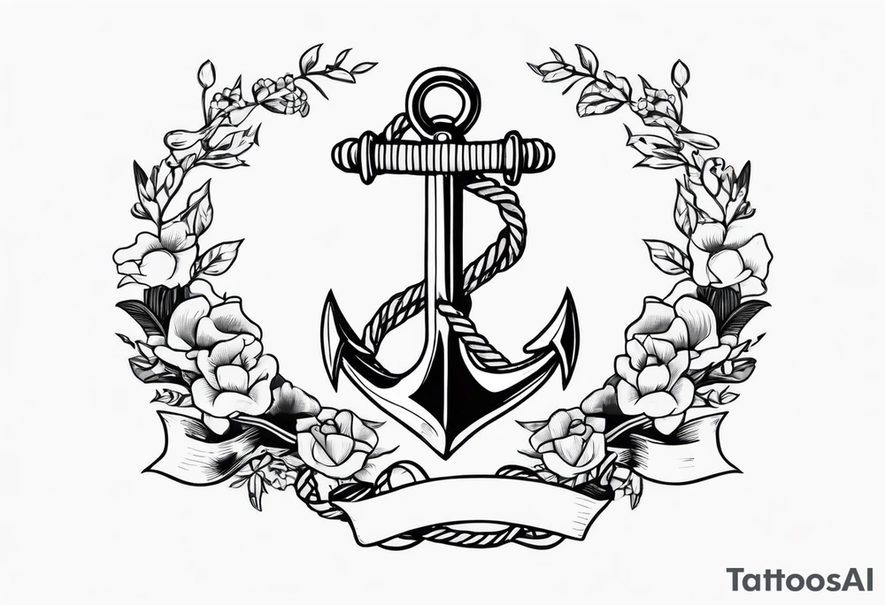 Anchor with ribbon around it with the names Blakely and Jaxton tattoo idea