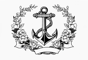 Anchor with ribbon around it with the names Blakely and Jaxton tattoo idea
