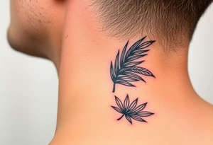large woven palm leaves tattoo idea