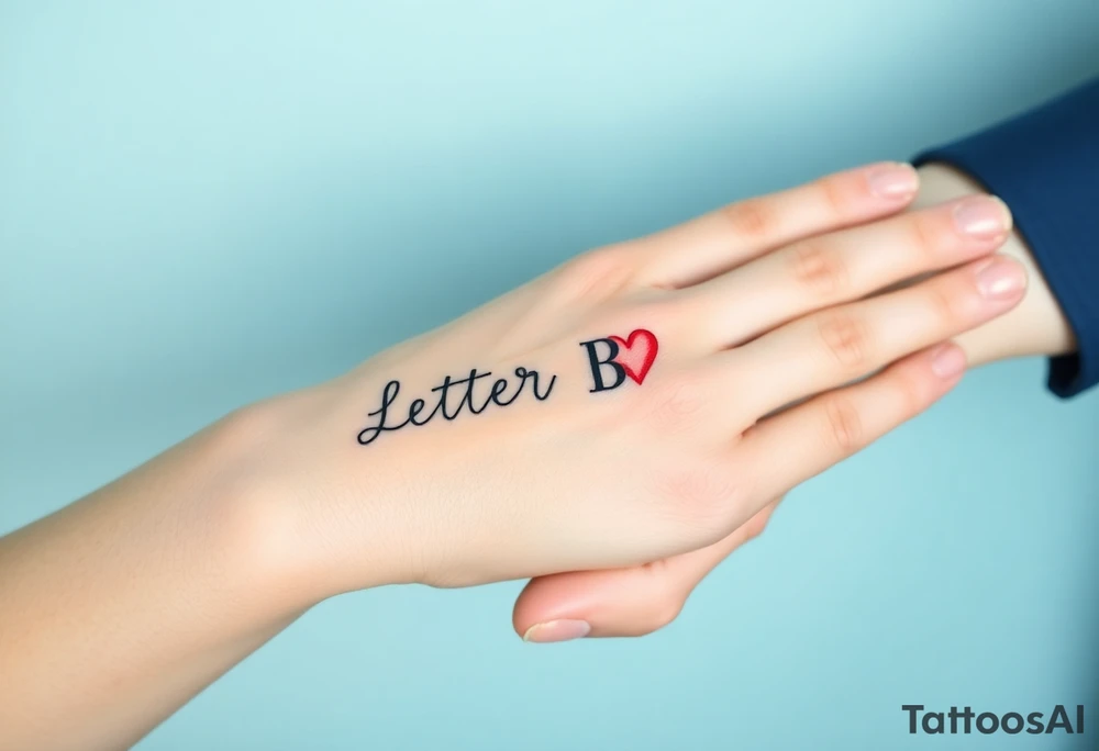 Letter B with a heart tattoo idea