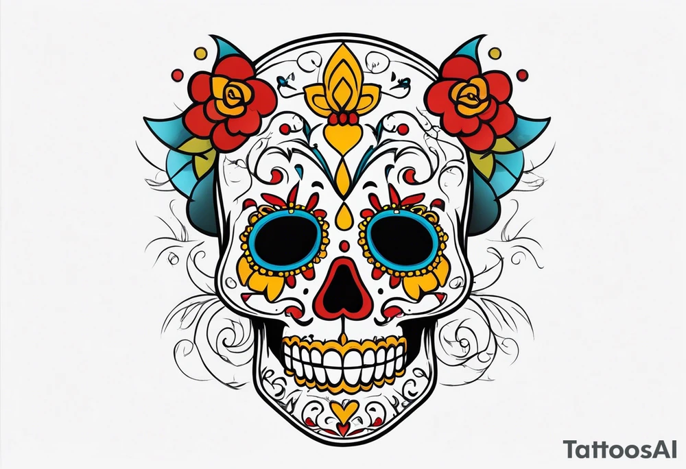 El triste payaso, sugar skull style tattoo idea