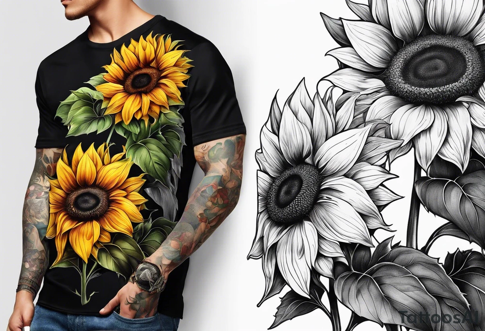 a sunflower tattoo idea