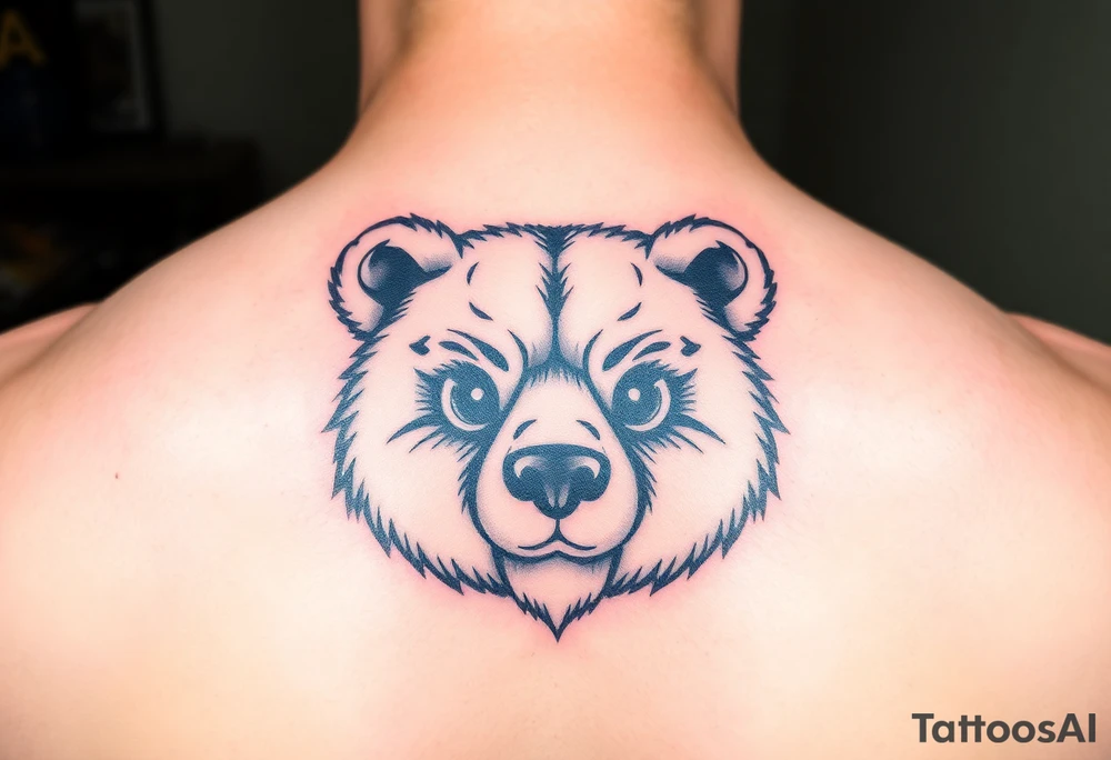 Cartoon bear “x” for eyes tattoo idea