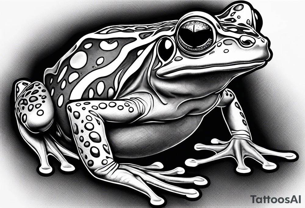 a psychedelic frog tattoo idea