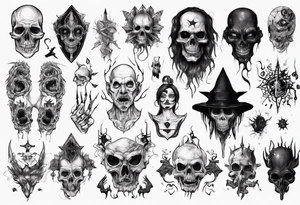Black creepy tattoo idea