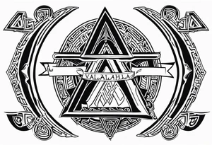 Valhalla fire runes odin
Sword shield valknut tattoo idea