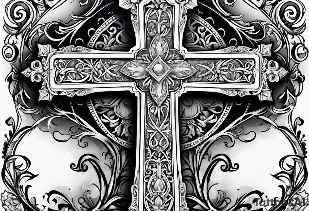 Cross in the middle of the cross is written I love you jenny tattoo idea