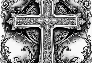 Cross in the middle of the cross is written I love you jenny tattoo idea