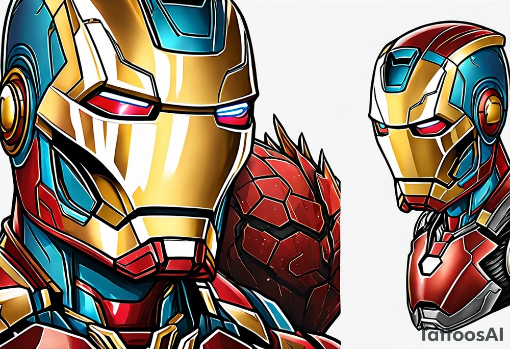 Baby Groot but inside of iron man suit tattoo idea