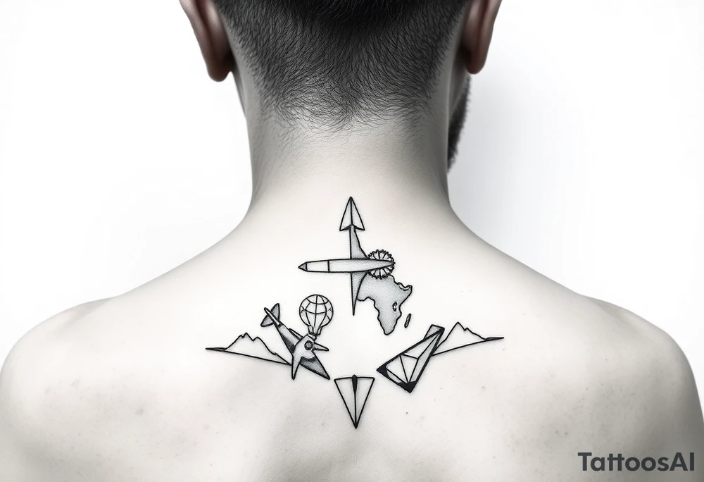 Minimalist tattoo for women who love travel and science tattoo idea