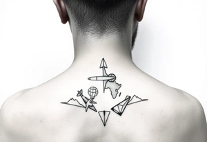 Minimalist tattoo for women who love travel and science tattoo idea