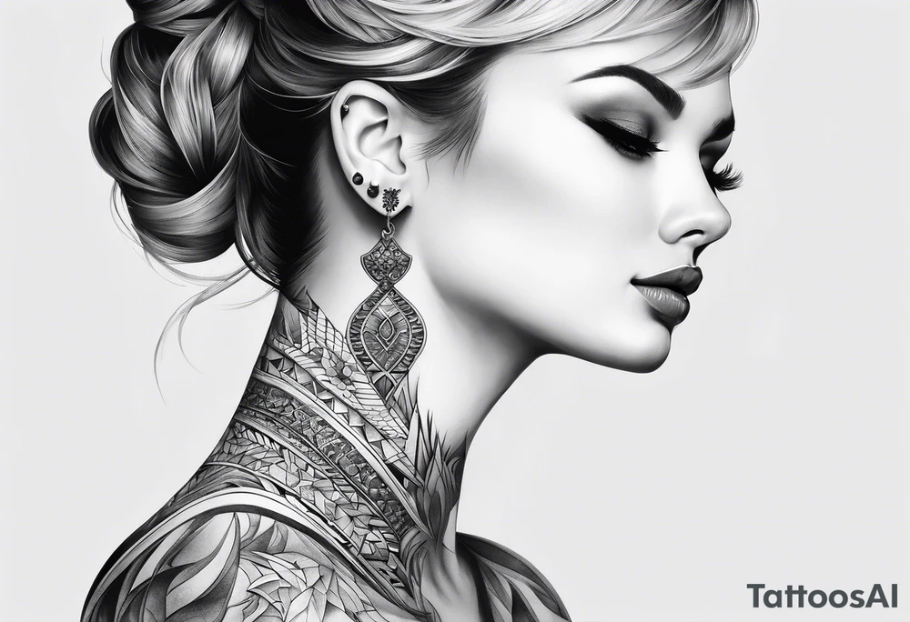 Side of neck tattoo idea