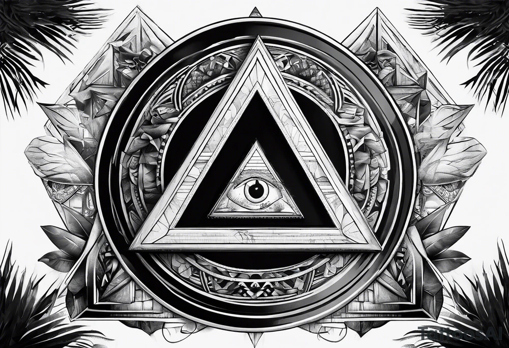 book with triangle portals floating above it tattoo idea