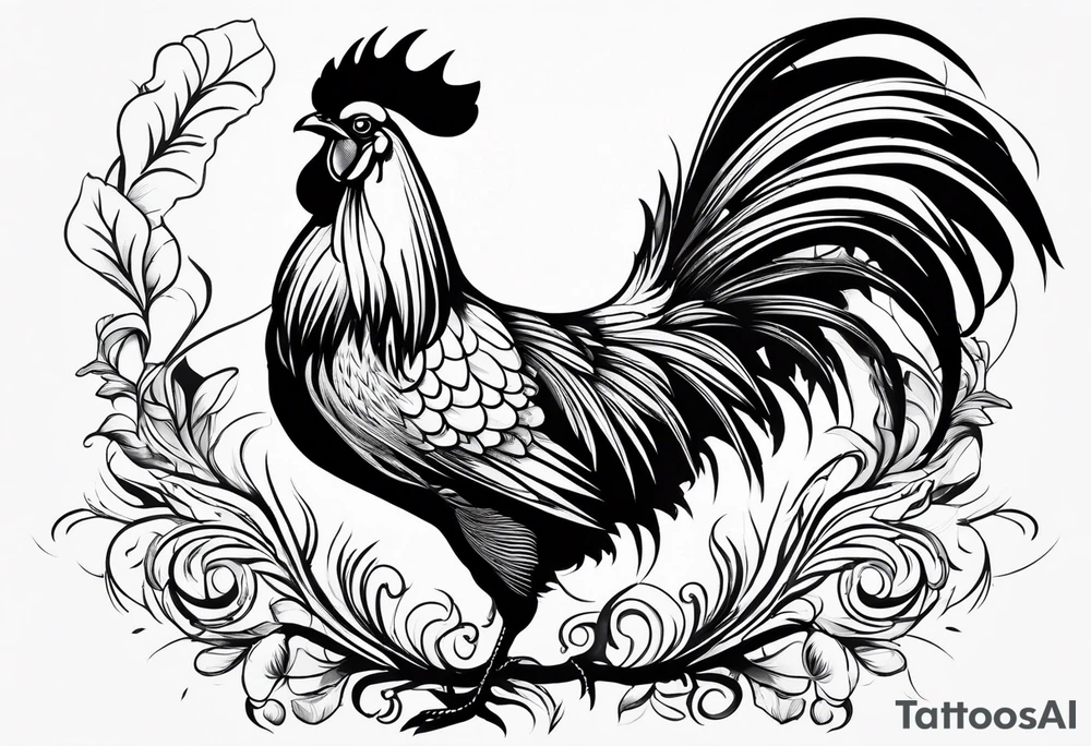 rooster with an ibis tattoo idea